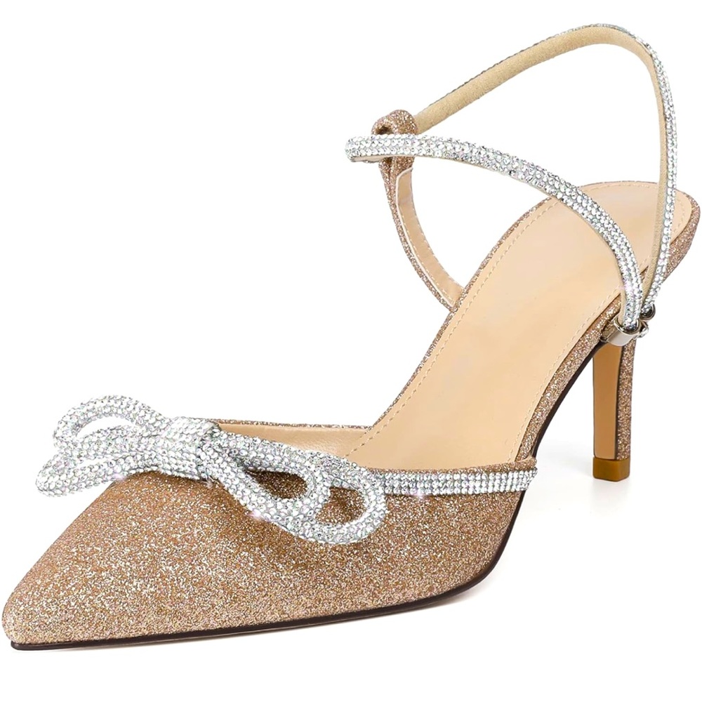 Gold and Rhinestone Shoes